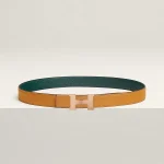 Mini Constance belt buckle & Reversible leather strap 24 mm